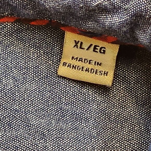 Woolrich Men's XL Blue Herringbone Flannel Shirt Button Down Long Sleeve Pockets - Picture 6 of 7